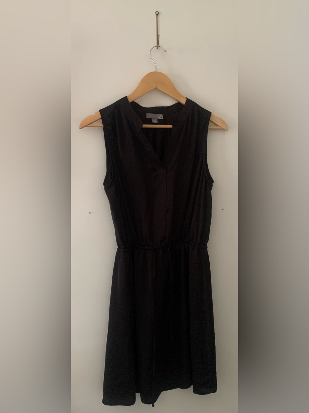 Sears Black Sleeveless V-Neck Dress